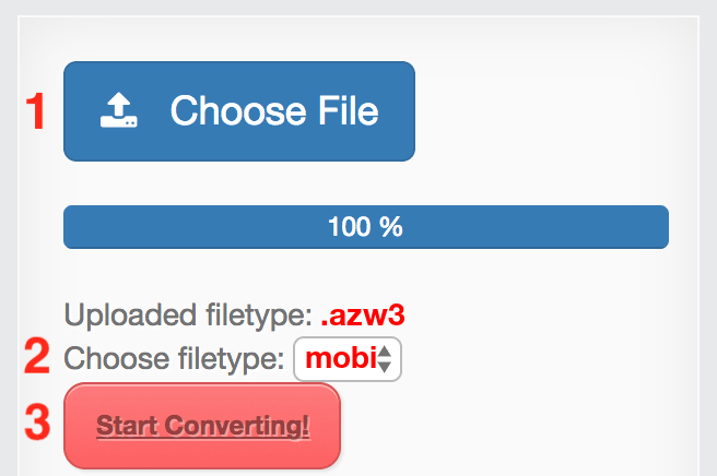 How to convert AZW3 files online to MOBI